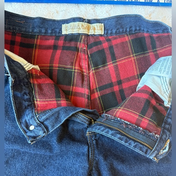 Cabela's Casual High Rise Flannel Lined Size 16 S Blue Jeans - Picture 7 of 9
